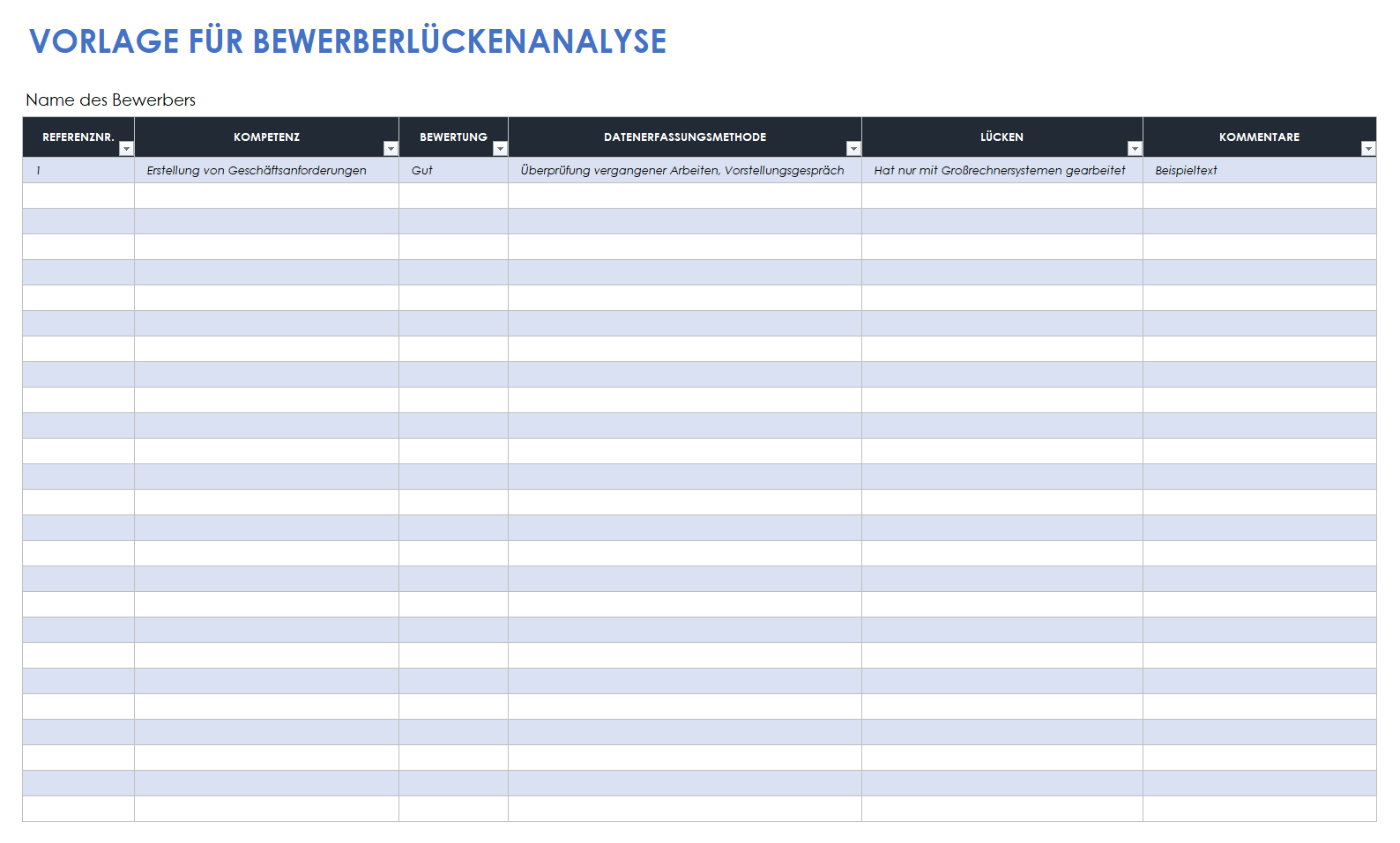  Vorlage zur Kandidatenlückenanalyse