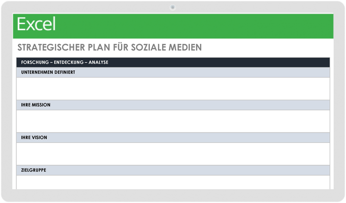 Vorlage für einen strategischen Social-Media-Plan