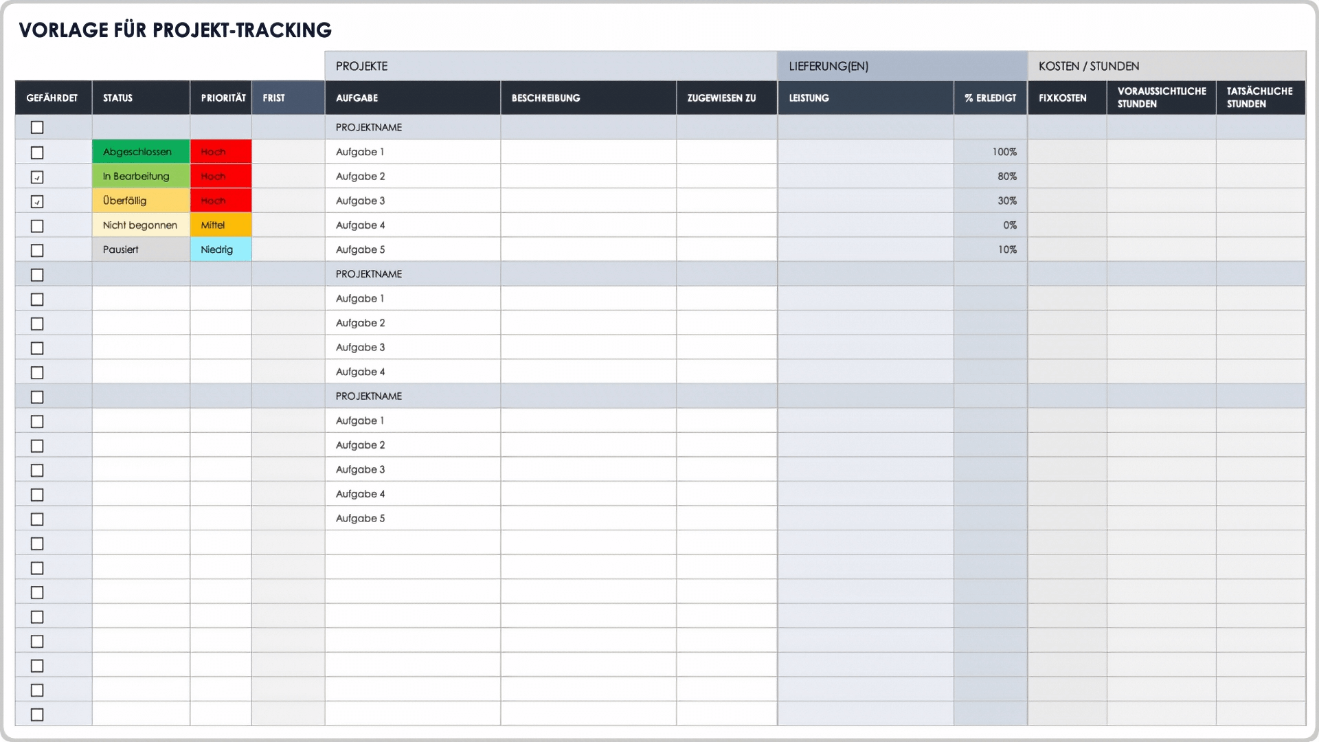 Projektmanagement-Projekttracker