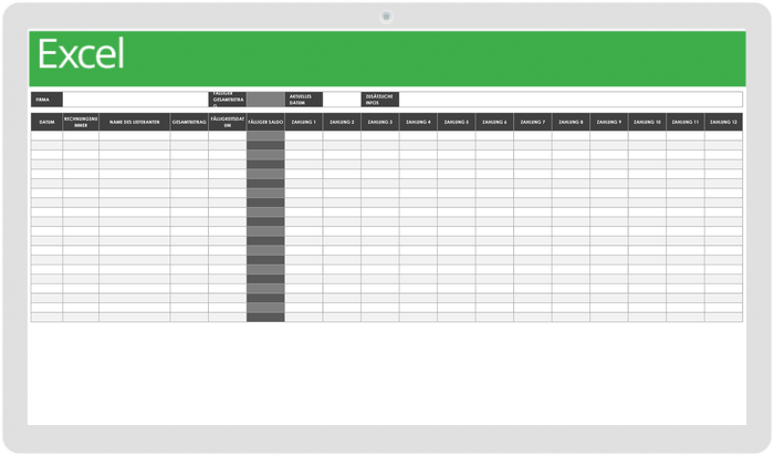  Vorlage für die Kreditorenbuchhaltung