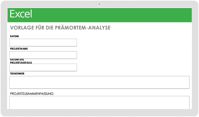 Vorlage für die prämortale Analyse