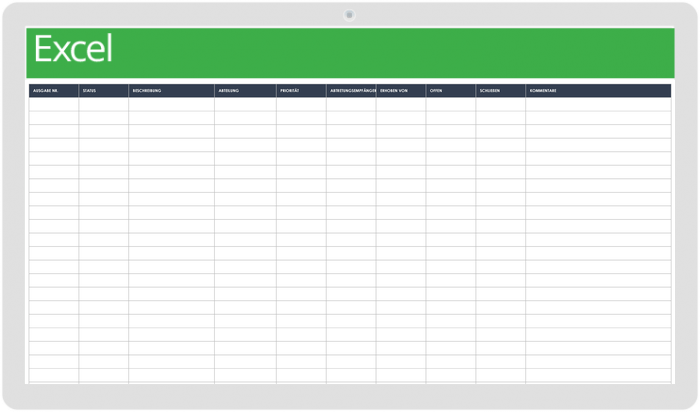 Produktproblem-Tracker-Vorlage